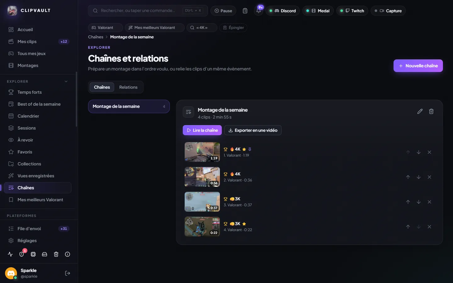 Chaînes et relations