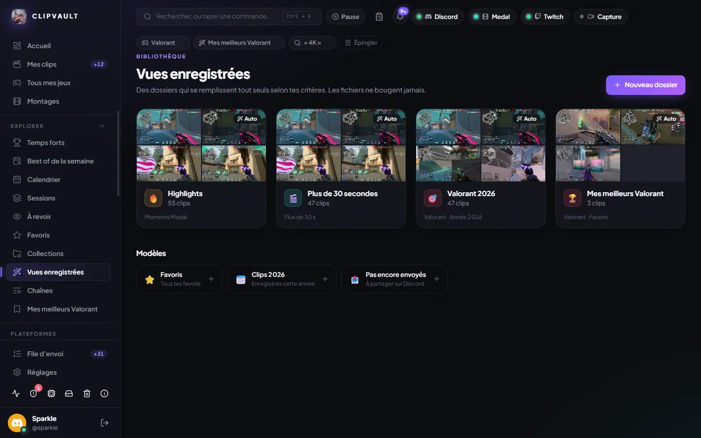 Vues enregistrées